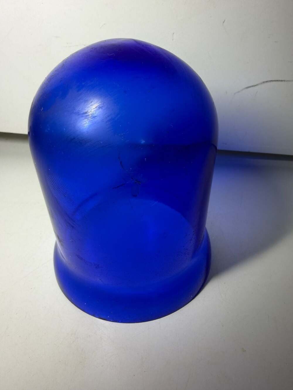 Vintage Cobalt Blue Glass Industrial Light Cover Globe - Picture 4 of 9